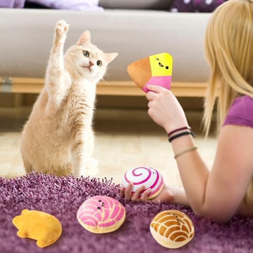 L1rabe Mexican Concha Catnip Stuffed Toys for Cats- Gifts for Kitten Lovers