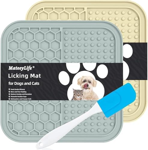 MateeyLife Lick Mat for Dogs & Cats, Slow Feeder Licking Pads for Boredom
