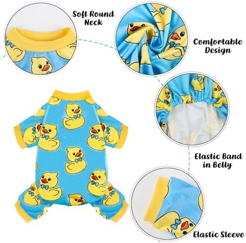 4 Pack Dog Pajamas Soft Lightweight Dog Recovery Suit Onesie Clothes for Small Medium Large Female Pet Boys Girls Dogs CatsS (Back: 7",Chest: 11.8", 2.5-5lbs)