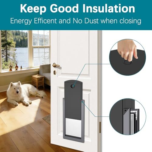 HARDLIGHT Aluminum Large Dog Door for Door, Easy Installation Doggie Door