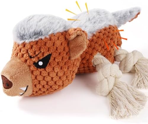 Letsmeet Dog Toys - Squeaky Interactive Plush Dog Toy with Rope, Chew Toy for Large Dogs, Small Dogs & Puppies - Tug of War Dog Toy for Aggressive Chewers, Pet Toys for Dogs