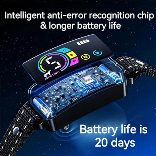 Dog Bark Control Collar，Smart Anti-Barking Collar, Anti-Barking Training Collar, Level 6 Strength Selection, Barking Collar for Large, Medium and Small Dogs