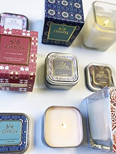 Lotion Candle - Hannah Lily Rose & Grapefruit Scented Massage Candles for Self Care, Soy Wax Candle with Essential Oil Blends, Coconut Oil, and Vitamin E, 55 Hour Burn Time