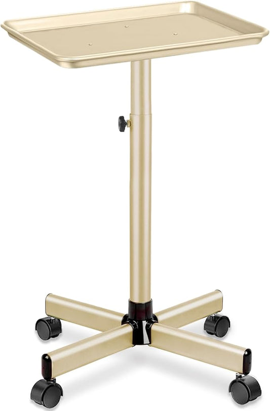 Salon Tray Hairdresser Tray on Wheels Hair Tray for Hair Stylist Gold