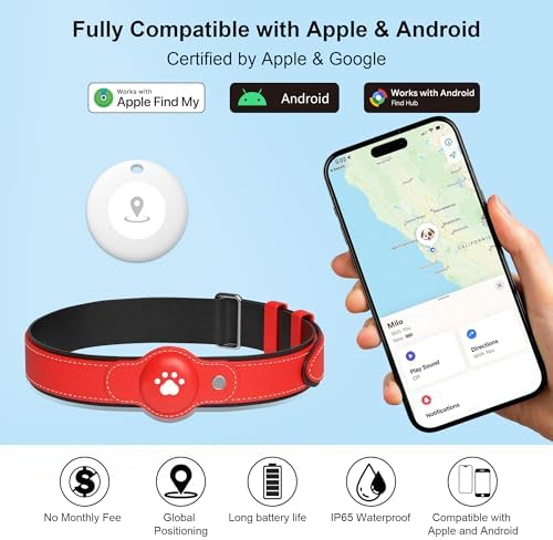 New GPS Tracker for Dogs: Smart Pet Collar with Real-Time Tracking,No Monthly Fee/Subscription (iOS & Android) Waterproof, Anti-Lost,365-Day Long Battery Life GPS Tracker Dog Collar(Tracker Included)