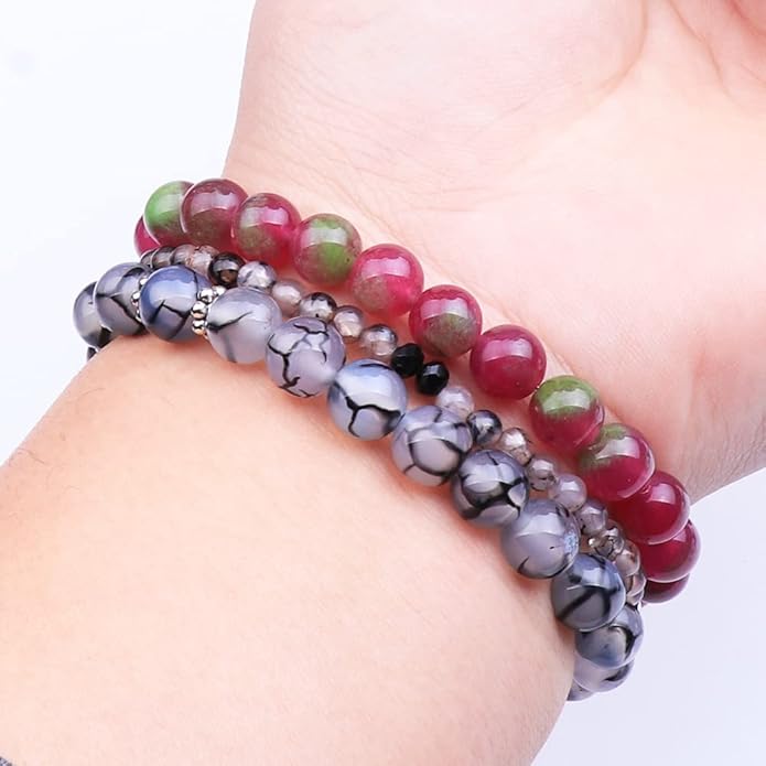 UEUC Tree of Life Yoga Healing Stone Bracelets,Multilayer Lotus Chakra Stone Reiki Bracelet Sets,Anxiety Crystal Natural Stone,for Women Stress Relief