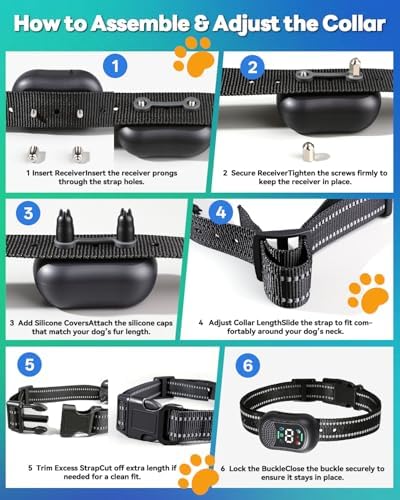 Smart Dog Training Collar with Remote – 4500FT Range Rechargeable E Collar with Voice Command, Beep, Vibration, Static & LED Light, Waterproof Shock Collar for Small Medium Large Dogs