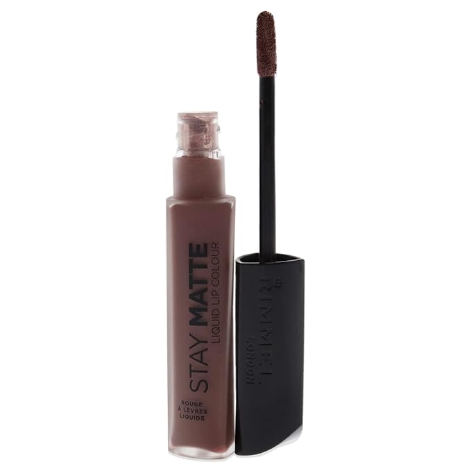 Rimmel London Stay Matte Liquid Lip Color with Full Coverage Kiss-Proof Waterproof Matte Lipstick Formula that Lasts 12 Hours - 733 Plunge, .21oz