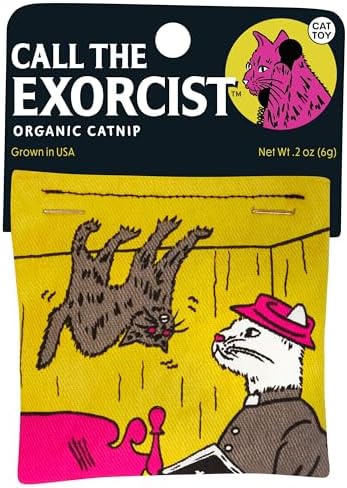 Blue Q Catnip - Cute Cat Toys for Biting w/Funny Graphics - The Exorcist