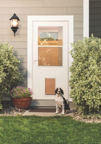 LARSON 20 Pet XL Highview XL Pet Door Almond 32-in. Storm Door