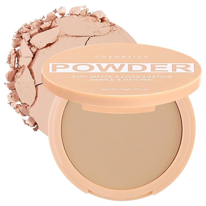 Pressed Matte Face Powder Makeup & Setting Powder for Poreless Wrinkle Blurring Contour Concealer Finishing,Lightweight,High Coverage,Shine Control, Cool Gray-Matte
