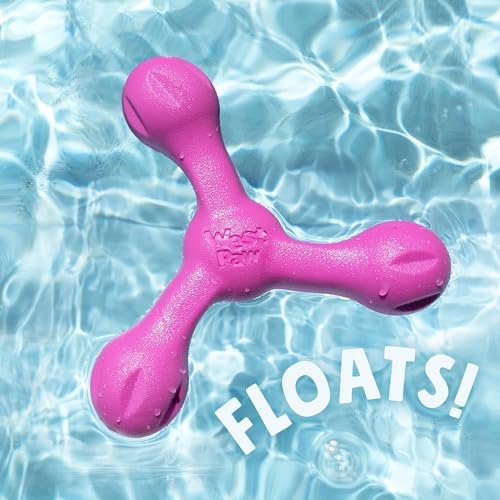 WEST PAW Zogoflex Air Skamp Tug-of-War Stick Dog Chew Toy – Hollow, Squishy Interactive Toy for Dogs, Puppies – for Chewing, Catch, Carry, Fetch, Dishwasher Safe, Latex-Free, Large 8.5", Hot Pink