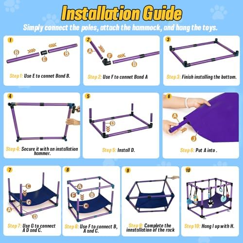 Purple Puppy Play Gym with 8 Hanging Toys
