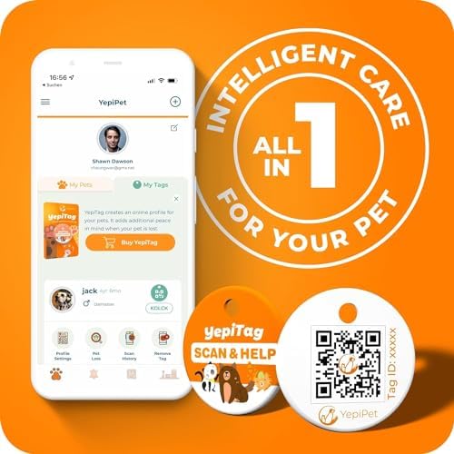 Smart Dog Cat Collar with AirTag Holder - Receive Email Notifications When Your Dog is Found (Small Pets Dogs Cats) - Orange Color
