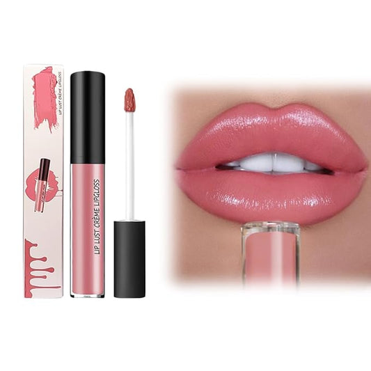 12 Color Cream Lip Gloss, 2024 Upgraded Waterproof Long-Lasting Moisturizing Lipstick,Non-Stick to Cup Natural Jelly Lipstick for Women Home Travel (#04, 1pack)