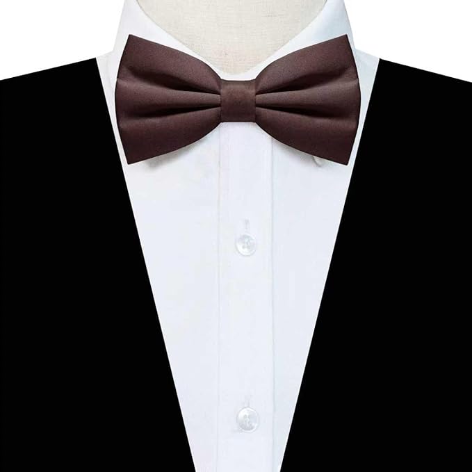 JEMYGINS Solid Color Pre-tied Bow Tie Adjustable Bowtie for Men