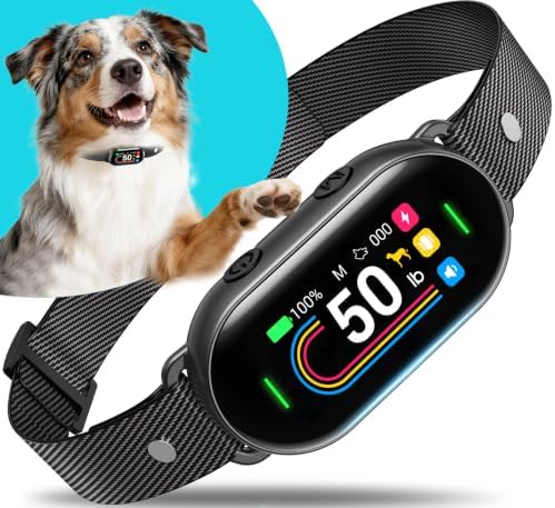 Dog Bark Collar for Small Medium Large Dogs 10-100lbs, 4 Training Modes and 8 Sensitivity, Black