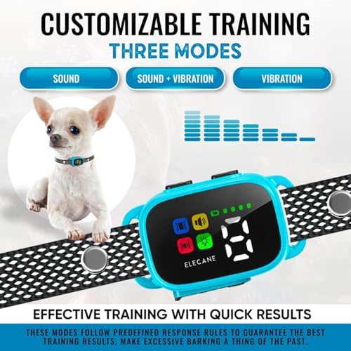 2 Pack Tiny Bark Collar for Small Dogs 5-15 lbs and Puppies - No Shock Anti Barking Collar - Rechargeable Smart Collar for Dog Training with 7 Sensitivity Levels and 3 Beep&Vibration Modes