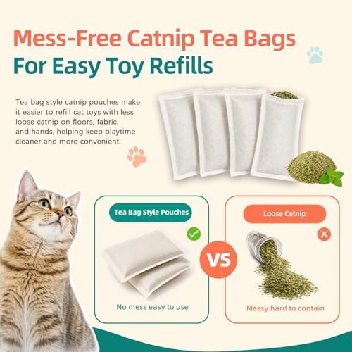 10 Pack Large 9g Catnip Refill Pouches for Cat Toys