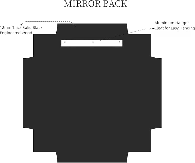 Kelly Miller 26"x26" Gold Foil Scalloped Edge Decorative Vanity Wall Mirror | Hand-Applied Gold Foil Finish. HD Mirror With French Cleat. Elegant Beveled Wall Mirror Decor For Bathroom Bedroom Entryway.