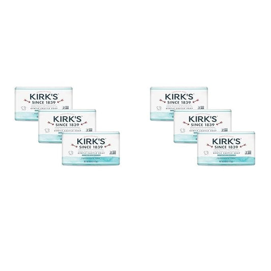Kirk's Fragrance Free Castile Bar Soap (Pack of 6)