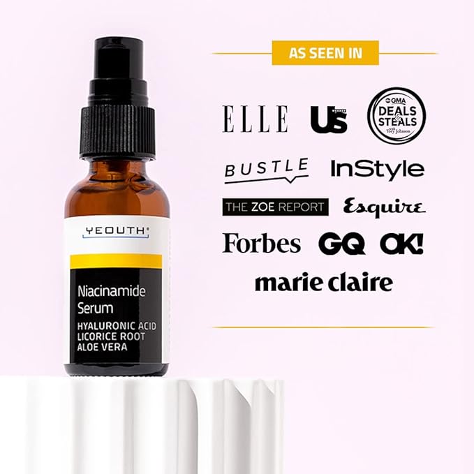 YEOUTH Niacinamide Serum for Face 10% with Hyaluronic Acid and Aloe Vera, Hydrating B3 Skin Care Face Serum for Women and Men, Hydrating Skincare Enhances the Look of Even-Toned Skin 1oz