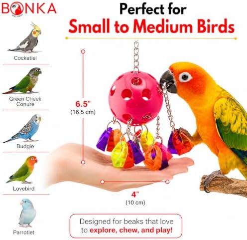 Bonka Bird Toys 1938 Paci Pull Colorful Pacifier Ring Acrylic Parrot Parrotlet Budgie Quaker African