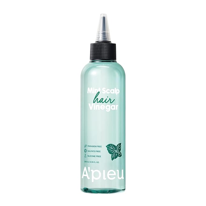 A’PIEU Mint Hair Vinegar - Instant Scalp Cooling & Detox for Oily Scalp, Buildup & Dandruff Scalp Treatment, pH-Balancing Rinse for Fresh, Shiny Hair, Korean Haircare, 6.76 fl oz