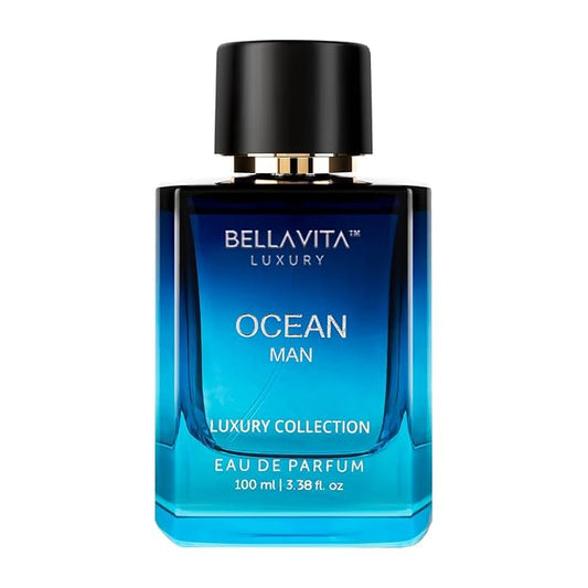 Bellavita Luxury OCEAN Eau de Parfum | 100 ml (3.4 fl.oz.) | Perfume for Men | Fresh, Bergamot, Lily of the Valley, and AMber Notes | Long Lasting Men's Fragrance