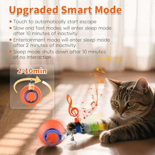 UPSKY Interactive Cat Toy, Smart Moving Cat Ball Toys for Indoor Cats