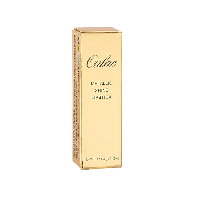 Oulac Matte Nude Lipstick with Glow Metallic Finish - Vegan Lipstick for Women, Creamy Texture, Hydrating Clean Beauty Formula, High-End Magnetic Hook Design, GM14