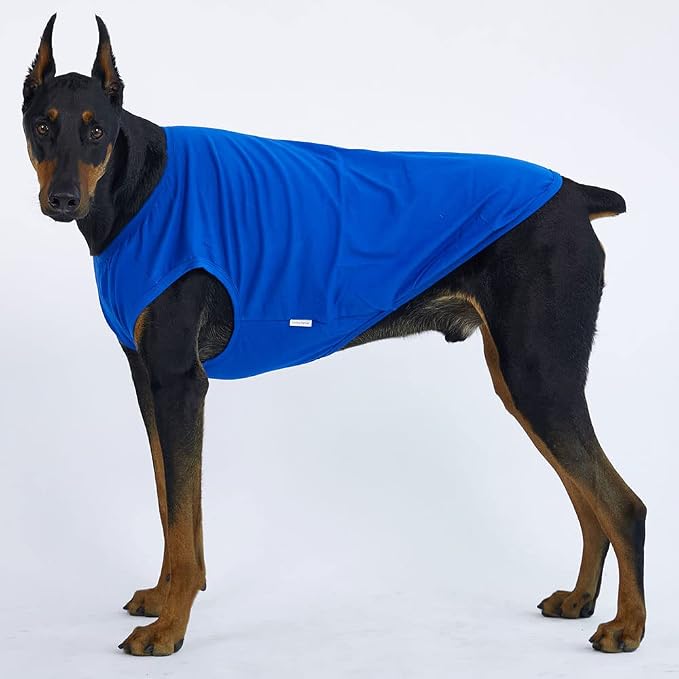 Dog Sleeveless Tank Top Cotton Shirts for Dogs Plain Sleeveless T-Shirts Soft Breathable Cool Dog Shirt pet Clothes (5X-Large, Blue)