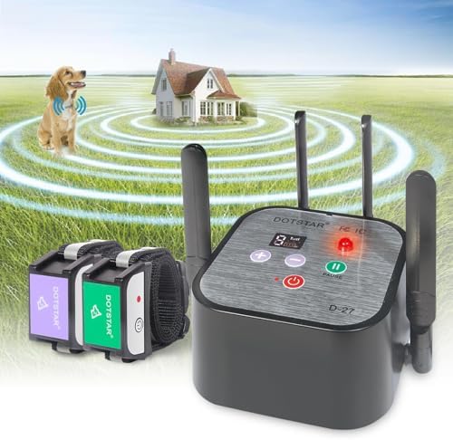 Dog Wireless Fence Pet Intelligent 2026 Newest Electric Containment System, Low Battery AI Smart Alarm Dog Out of Range Reminder, Rechargeable Waterproof Dog Fence, Display Receiver Battery Level
