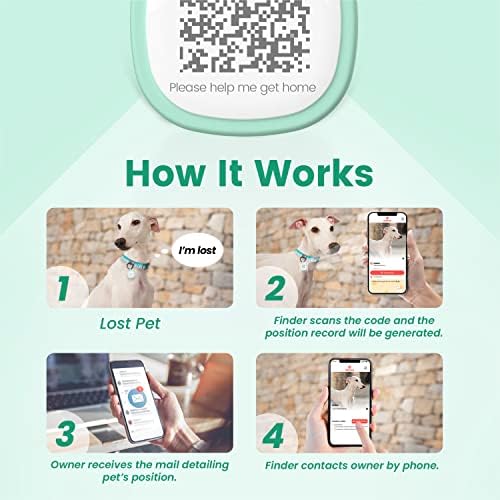 Pawaii Dog ID Tag, Silent Silicone QR Code Tag, Scan Alerts, No App, 1 Pack
