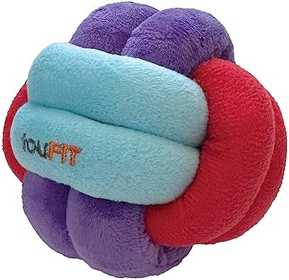FOUFIT FouFouBrands Hide n Seek Knotted Snuffle Ball Treat Dispensing Nosework Toy for Dogs, Red, Blue, Purple, Small