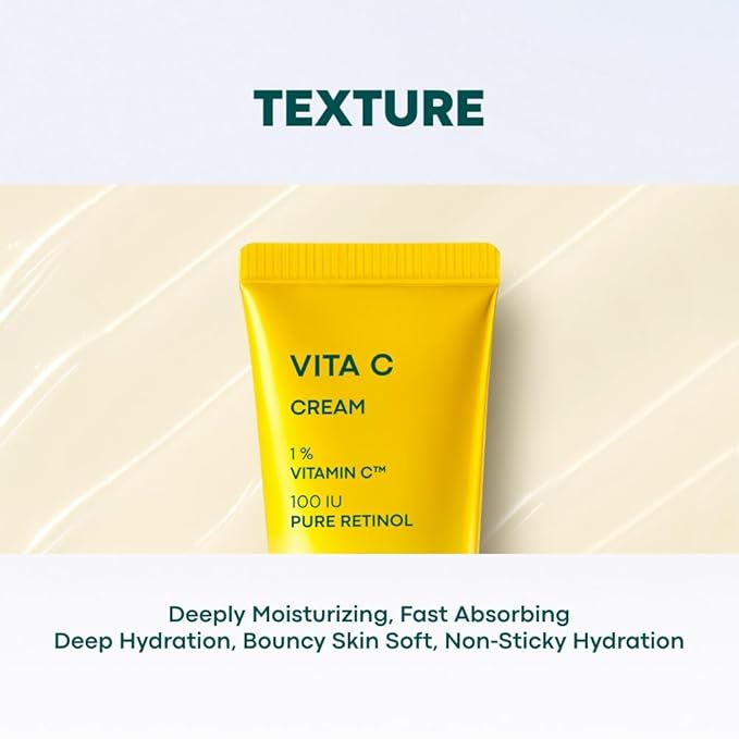 Vita C Cream - Quick-Absorbing Korean moisturizer for Dark Spots, Brightening, Bouncy Skin, Anti aging with Vitamin C, Retinol | 1.69 fl. oz. / 50ml
