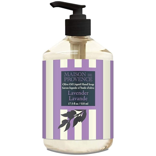 Olivia Care Liquid Hand Soap | Infused with Olive Oil | All Natural & Germ-Fighting | Moisturizing Hand Wash for Kitchen & Bathroom | Gentle, Mild & Naturally Scented (18.5 OZ) – LAVENDER