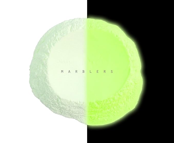 MARBLERS Glow-in-The-Dark Powder [Glow Cream] 0.28oz (8g) | Matte| Dye | Pigment | Non-Toxic | Vegan | Cruelty-Free | Eyeshadow, Nail Polish, Nail Art | Festival, Rave & Party Makeup | Body & Face