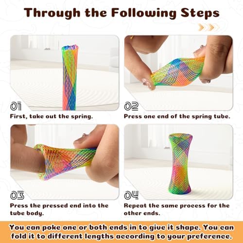 Cat Spring Toys, Cat or Kitten Colorful Spring Tube Toy 60 Pack