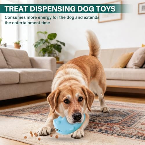 Treat Dispensing Dog Toys for Aggressive Chewers, Natural Rubber Chew Toy