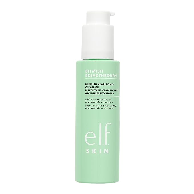 e.l.f. SKIN Blemish Breakthrough Clarifying Cleanser,Gel Cleanser For Removing Makeup,Controlling Oil & Clarifying Pores,1% Salicylic Acid,(Pack of 2)