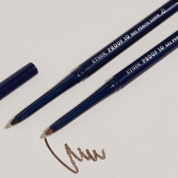 ETUDE Proof 10 Gel Pencil Liner, Eyeliner with Wearable Shades, Sharpenable Tip, Creamy Gel Texture, Waterproof & Sebum-Proof Precision Liner, Korean Makeup, Beauty, Honey Bronze (0.011 Ounce)