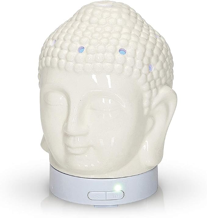 Aromar Buddha Ceramic Diffuser, White