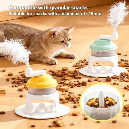 Interactive Cat Treat Dispenser Toy, Green