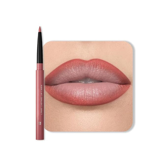 Gel Lip Liner Pencil for Women, Nude Peach Matte Long Lasting Lip Liner Lipstick 24 Hour, High Pigmented Lips Makeup Retractable Liners Waterproof Smudge Proof, Vegan & Cruelty-Free 02
