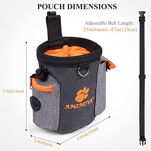 AMZNOVA Dog Treat Pouch Treatnow Dog Treat Bag, 3 Cups, Heather Black