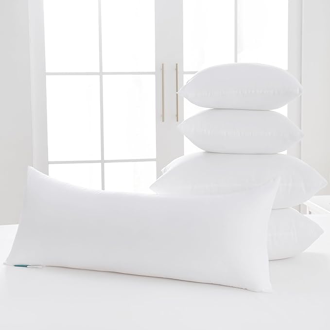 Oubonun 14 x 36 Throw Pillow Inserts Set of 1 | Soft, Plush & Decorative Down Alternative Pillows for Couch Sofa Bed, Machine Washable - White, Pack of 1