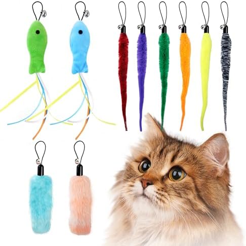 Interactive Cat Toys Accessory with Fish and Worm Toys for Cats to Chase