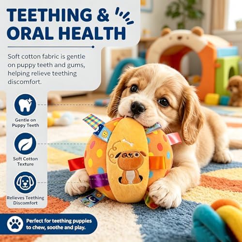 Colorful Squeaky Hanging Dog Training Toy, Built-in Bell, Cotton Material