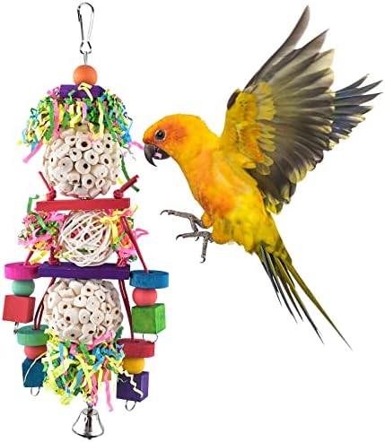 Bissap Foraging Shredder Bird Toy, Hanging Toys for Small Medium Parrot
